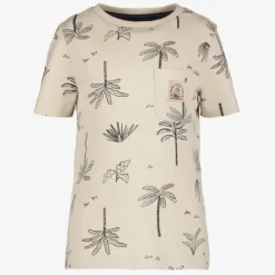 Unsigned Jongens T-shirt met palbomen beige
