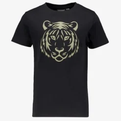 Unsigned Jongens T-shirt met tijgerkop zwart Sale