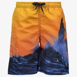 Osaga Jongens zwemshort met surf print oranje Hot