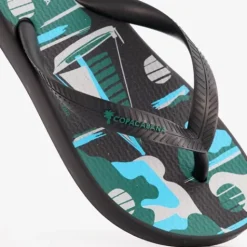 Copacabana Kinder teenslippers zwart met zeilboot Outlet