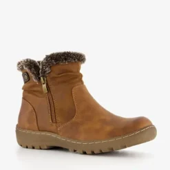 Blue Box Lage gevoerde dames boots cognac Best