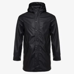 Mountain Peak Lange gevoerde heren regenjas zwart New