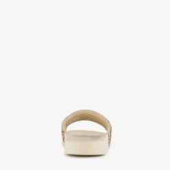 Puma Leadcat 2.0 dames badslippers met panterprint details beige