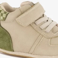 Groot Leren babyschoenen beige groen