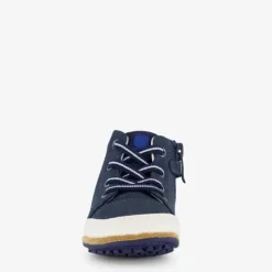 Groot Leren babyschoenen blauw met smiley Discount