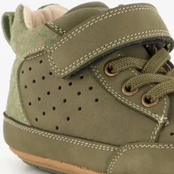 Groot Leren babyschoenen groen New