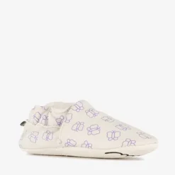 Groot Leren babyschoenen met vlinders grijs Discount