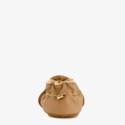 Groot Leren babyschoenen met vosje cognac