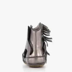 Groot Leren babyschoenen metallic grijs Best