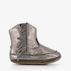 Groot Leren babyschoenen metallic grijs Best