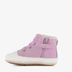 Groot Leren babyschoenen paars met hartjes Online