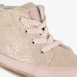 Groot Leren babyschoenen roze goud Hot