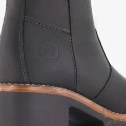 Output Leren dames boots met hak zwart