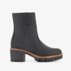 Output Leren dames boots met hak zwart