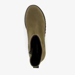 Hush Puppies Leren dames boots olijfgroen Online