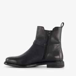 Hush Puppies Leren dames chelsea boots met gesp