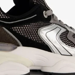 Hush Puppies Leren dames dad sneakers zilver zwart Online