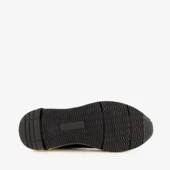 Hush Puppies Leren dames dad sneakers zwart beige Best