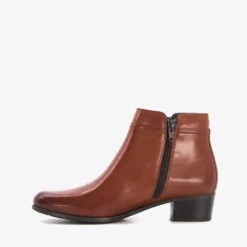 Hush Puppies Leren dames enkellaarsjes cognac Hot