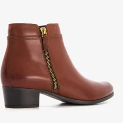 Hush Puppies Leren dames enkellaarsjes cognac Hot