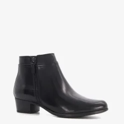 Hush Puppies Leren dames enkellaarsjes met hak Sale