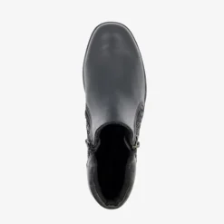 Natuform Leren dames enkellaarsjes zwart Hot