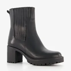 Harper Leren dames enkellaarsjes met hak Discount