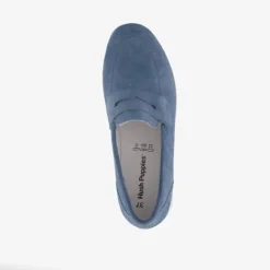 Hush Puppies Leren dames instapper blauw Outlet
