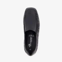 Natuform Leren dames instappers zwart New