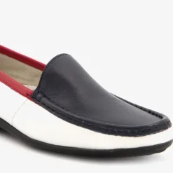 Hush Puppies Leren dames mocassins wit blauw Sale