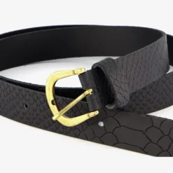 Scapino Leren dames riem met slangenprint zwart Discount