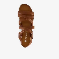 Harper Leren dames sandalen cognac Outlet