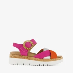 Hush Puppies Leren dames sandalen roze oranje Best