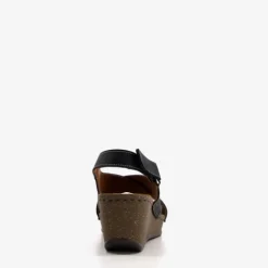 Hush Puppies Leren dames sleehak sandalen zwart Discount