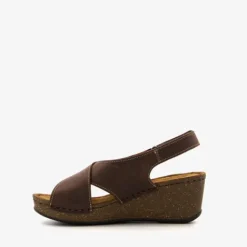 Hush Puppies Leren dames sleehak sandalen bruin Discount