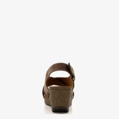 Hush Puppies Leren dames sleehak sandalen bruin Discount