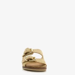 Harper Leren dames slippers met studs beige Online