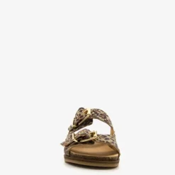 Harper Leren dames slippers met panterprint Online