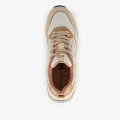 Harper Leren dames sneakers beige goud New