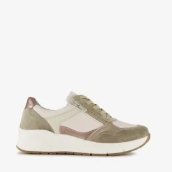 Hush Puppies Leren dames sneakers khaki