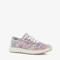 Hush Puppies Leren dames sneakers met bloemenprint