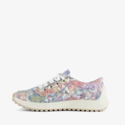 Hush Puppies Leren dames sneakers met bloemenprint