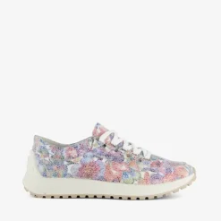 Hush Puppies Leren dames sneakers met bloemenprint