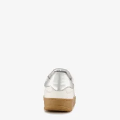 Hush Puppies Leren dames sneakers metallic zilver