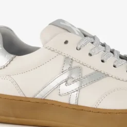 Hush Puppies Leren dames sneakers metallic zilver