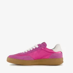 Hush Puppies Leren dames sneakers metallic roze Outlet