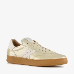 Hush Puppies Leren dames sneakers metallic goud