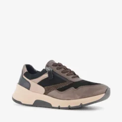 Hush Puppies Leren dames sneakers zwart bruin Outlet