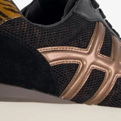 Hush Puppies Leren dames sneakers zwart brons Clearance