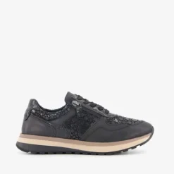 Hush Puppies Leren dames sneakers zwart Best